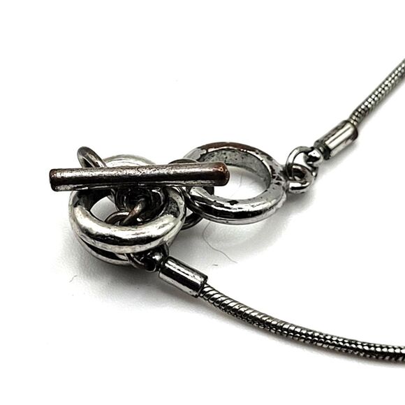 Nine West Black Silver Bauble Chunky Necklace 19in - Picture 4 of 4